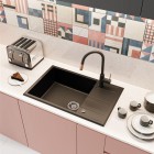 Deante Aster bateria zlewozmywakowa z podłączeniem do filtra wody czarny/miedź BCA B64M