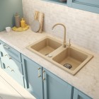 Deante Nemezja bateria zlewozmywakowa z wylewką U piaskowa BEN 762M