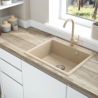 Deante Nemezja bateria zlewozmywakowa z wylewką U piaskowa BEN 762M