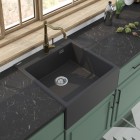 Deante Eridan zlewozmywak granitowy 61x60 cm antracyt metalik ZQE_T10K