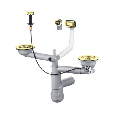Deante Space Saver syfon do zlewozmywaków granitowych złoty połysk ZXY_Z912