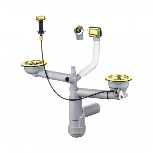 Deante Space Saver syfon do zlewozmywaków granitowych złoty połysk ZXY_Z912