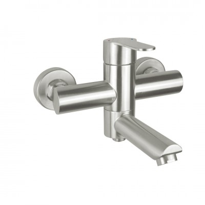 Deante Neo Lupo bateria wannowa ścienna stal szczotkowana BLU_F10M