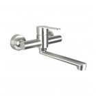 Deante Neo Lupo bateria umywalkowa ścienna stal szczotkowana BLU_F50M