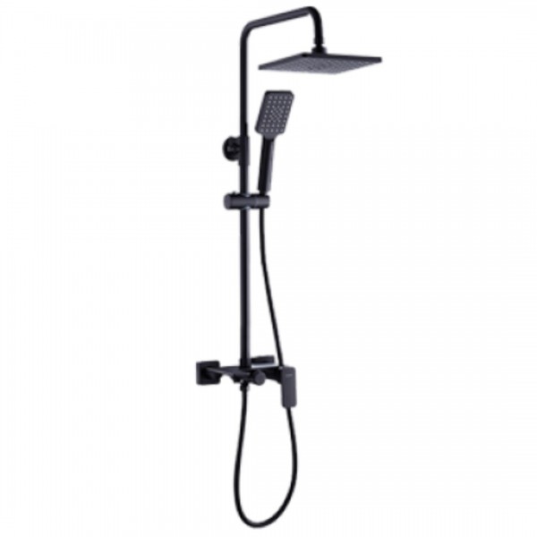 Valvex Loft zestaw wannowy z deszczownicą 25 cm czarny mat 2456330
