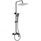 Valvex Esto zestaw natryskowy z deszczownicą 25 cm czarny mat 2414380