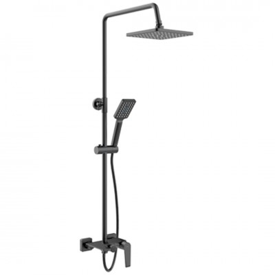 Valvex Esto zestaw wannowy z deszczownicą 25 cm czarny mat 2414390