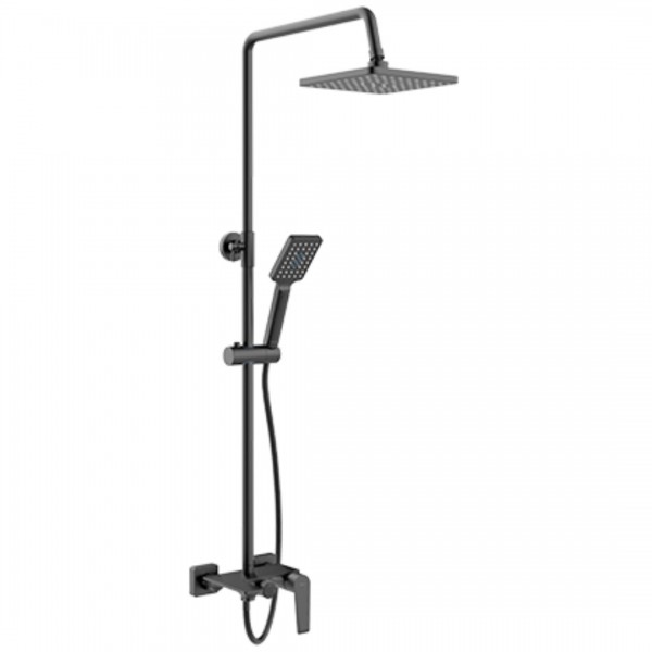 Valvex Esto zestaw wannowy z deszczownicą 25 cm czarny mat 2414390