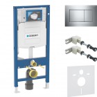 Geberit Duofix stelaż podtynkowy 4w1 kompletny gotowy do montażu przycisk Sigma30 chrom/chrom mat 46173