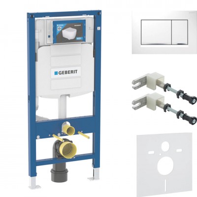Geberit Duofix stelaż podtynkowy 4w1 kompletny gotowy do montażu przycisk Sigma30 biały/chrom 46174