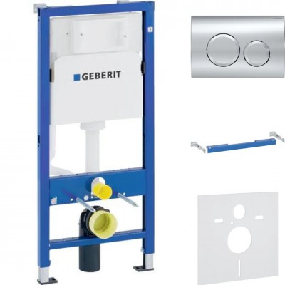Geberit Duofix Basic stelaż podtynkowy 4w1 kompletny gotowy do montażu przycisk Delta20 chrom 46182