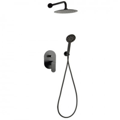 Valvex Dione zestaw prysznicowy podtynkowy deszczownica 25 cm czarny mat 2448860