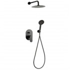 Valvex Dione zestaw prysznicowy podtynkowy deszczownica 25 cm czarny mat 2448860