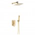 Valvex Carre zestaw prysznicowy podtynkowy deszczownica 25 cm złoty połysk 2455790
