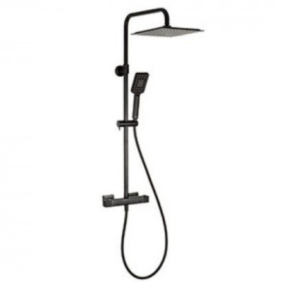 Valvex Cubus zestaw natryskowy z deszczownicą 25 cm czarny mat 2447130