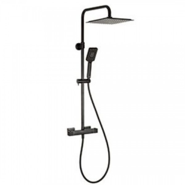 Valvex Cubus zestaw natryskowy z deszczownicą 25 cm czarny mat 2447130