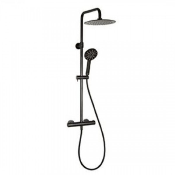 Valvex Diya zestaw natryskowy termostatyczny z deszczownicą 25 cm czarny mat 2447120