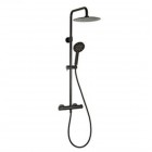 Valvex Diya zestaw natryskowy termostatyczny z deszczownicą 25 cm czarny mat 2447120