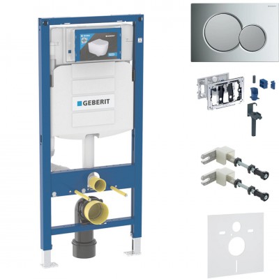 Geberit Duofix DuoFresh stelaż podtynkowy 5w1 kompletny gotowy do montażu przycisk Sigma01 chrom/chrom mat 46405