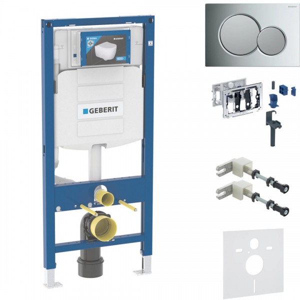 Geberit Duofix DuoFresh stelaż podtynkowy 5w1 kompletny gotowy do montażu przycisk Sigma01 chrom/chrom mat 46405