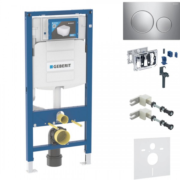 Geberit Duofix DuoFresh stelaż podtynkowy 5w1 kompletny gotowy do montażu przycisk Sigma20 chrom/chrom mat 46407