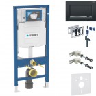 Geberit Duofix DuoFresh stelaż podtynkowy 5w1 kompletny gotowy do montażu przycisk Sigma30 czarny/chrom 46422