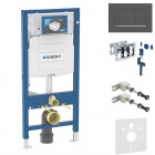 Geberit Duofix DuoFresh stelaż podtynkowy 5w1 kompletny gotowy do montażu przycisk Sigma30 czarny mat/chrom 46425