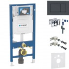 Geberit Duofix DuoFresh stelaż podtynkowy 5w1 kompletny gotowy do montażu przycisk Sigma30 czarny/czarny mat 46428