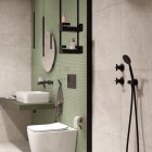 Deante Cascada przyłącze kątowe z uchwytem czarny mat NAC_N57K