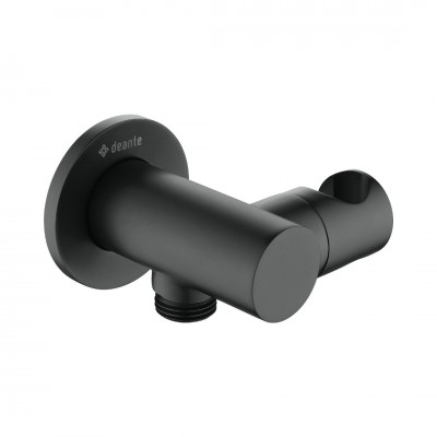 Deante Cascada przyłącze kątowe z uchwytem czarny mat NAC_N57K