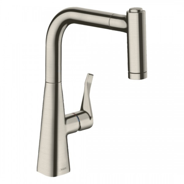 Hansgrohe Metris bateria kuchenna z wyciąganą wylewką stal 14834800