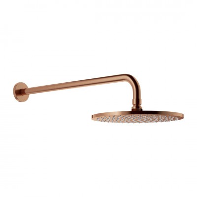 Omnires deszczownica okrągła 25 cm z ramieniem ściennym miedź szczotkowana WGSET1CPB