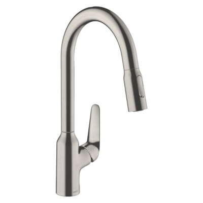 Hansgrohe Focus M42 bateria kuchenna stojąca z wyciąganą wylewką stal 71800800