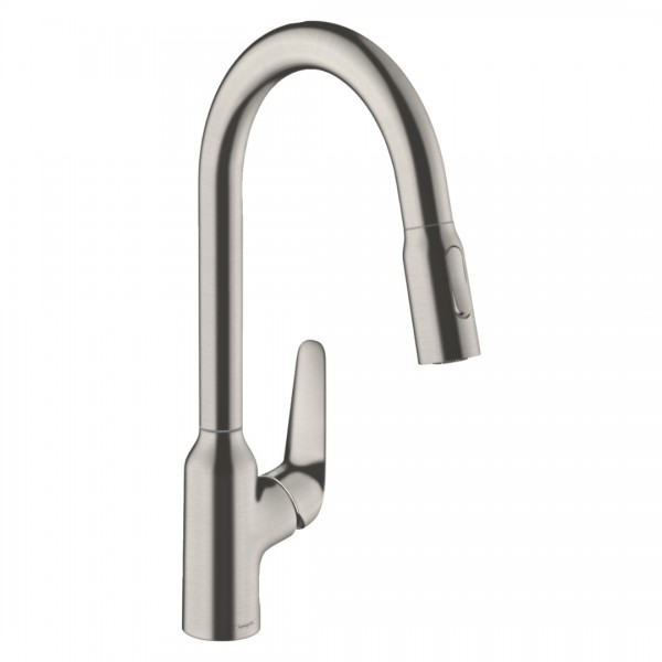 Hansgrohe Focus M42 bateria kuchenna stojąca z wyciąganą wylewką stal 71800800