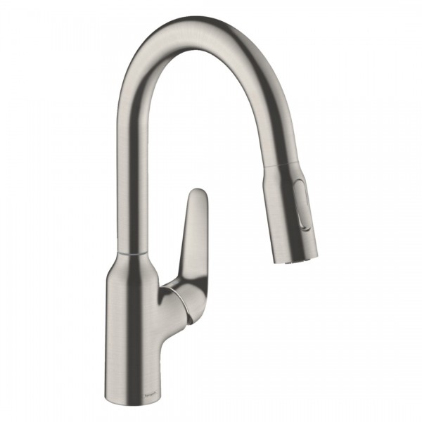 Hansgrohe Focus M42 bateria kuchenna stojąca z wyciąganą wylewką stal 71801800