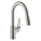 Hansgrohe Focus M42 bateria kuchenna stojąca z wyciąganą wylewką stal 71801800