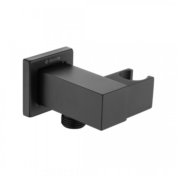 Deante Cascada przyłącze kątowe z uchwytem czarny mat NAC_N58K