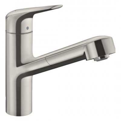 Hansgrohe Focus M42 bateria kuchenna z wyciąganą wylewką stal 71814800
