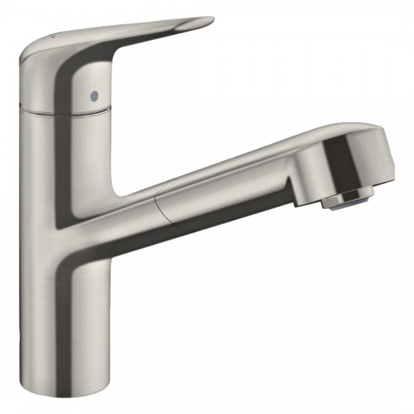 Hansgrohe Focus M42 bateria kuchenna z wyciąganą wylewką stal 71814800