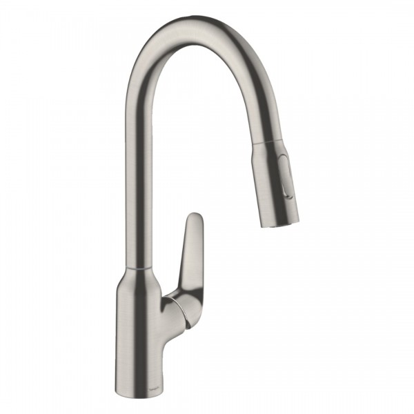 Hansgrohe Focus M42 bateria kuchenna z wyciąganą wylewką stal szlachetna 71820800