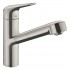 Hansgrohe Focus M42 bateria kuchenna z wyciąganą wylewką stal 71829800