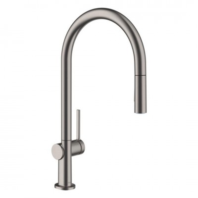 Hansgrohe Talis M54 bateria kuchenna z wyciąganą wylewką czarny chrom szczotkowany 72800340