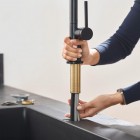 Hansgrohe Talis M54 bateria kuchenna z wyciąganą wylewką czarny mat 72800670