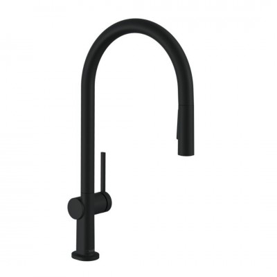 Hansgrohe Talis M54 bateria kuchenna z wyciąganą wylewką czarny mat 72800670