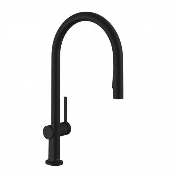 Hansgrohe Talis M54 bateria kuchenna z wyciąganą wylewką czarny mat 72800670