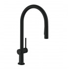 Hansgrohe Talis M54 bateria kuchenna z wyciąganą wylewką czarny mat 72800670