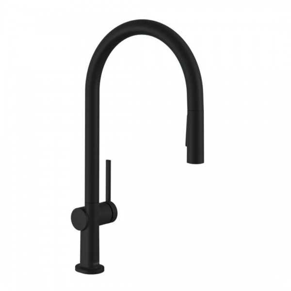 Hansgrohe Talis M54 bateria kuchenna z wyciąganą wylewką czarny mat 72801670