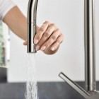 Hansgrohe Talis M54 bateria kuchenna z wyciąganą wylewką stal 72801800