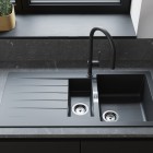 Hansgrohe Talis M54 bateria kuchenna z wyciąganą wylewką czarny mat 72803670