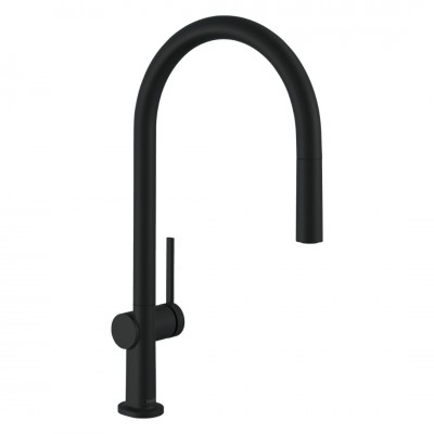 Hansgrohe Talis M54 bateria kuchenna z wyciąganą wylewką czarny mat 72803670